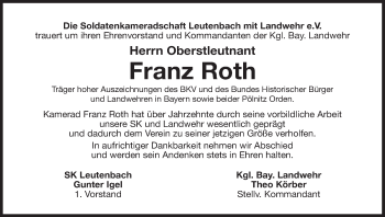 Anzeige von Franz Roth von MGO
