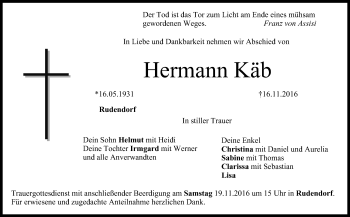 Anzeige von Hermann Käb von MGO