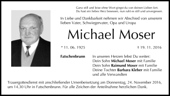 Anzeige von Michael Moser von MGO