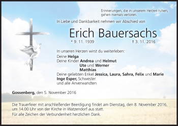 Anzeige von Erich Bauersachs von MGO
