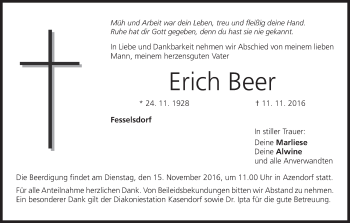 Anzeige von Erich Beer von MGO