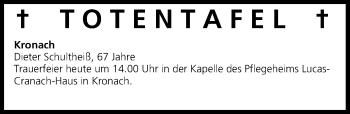 Anzeige von Totentafel vom 18.11.2016 von MGO