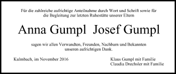 Anzeige von Anna Gumpl von MGO