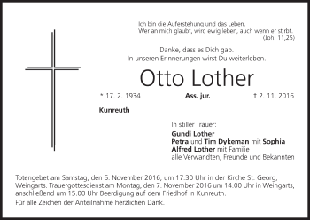 Anzeige von Otto Lother von MGO