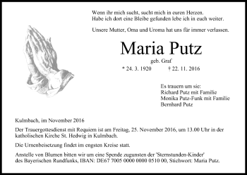 Anzeige von Maria Putz von MGO