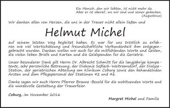 Anzeige von Helmut Michel von MGO