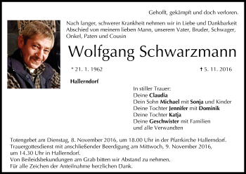 Anzeige von Wolfgang Schwarzmann von MGO