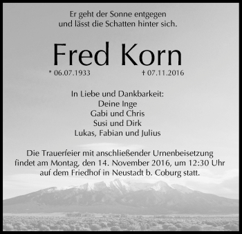 Anzeige von Fred Korn von MGO