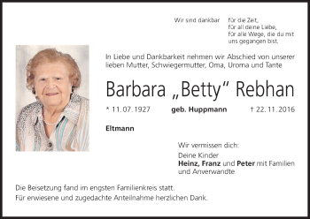 Anzeige von Barbara Rebhan von MGO