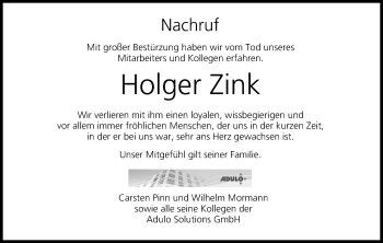 Anzeige von Holger Zink von MGO