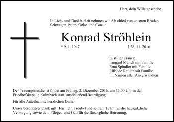 Anzeige von Konrad Ströhlein von MGO