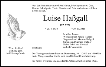 Anzeige von Luise Haßgall von MGO
