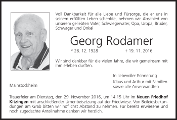 Anzeige von Georg Rodamer von MGO