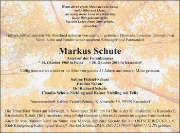 Anzeige von Markus Schute von MGO