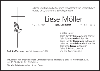 Anzeige von Liese Möller von MGO