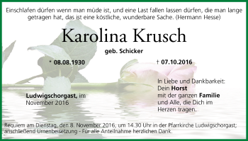 Anzeige von Karolina Krusch von MGO