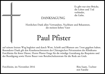 Anzeige von Paul Pfister von MGO