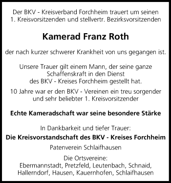 Anzeige von Franz Roth von MGO