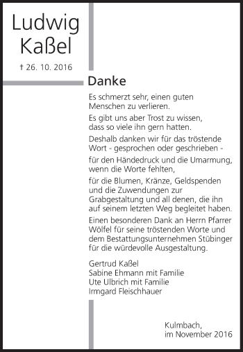 Anzeige von Ludwig Kaßel von MGO