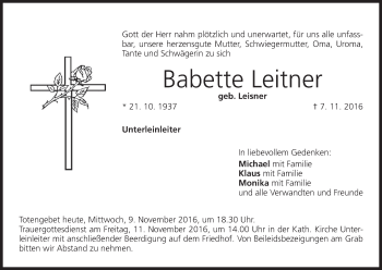 Anzeige von Babette Leitner von MGO