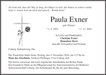 Anzeige von Paula Exner von MGO