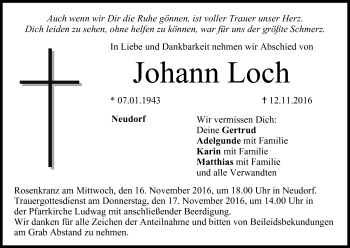 Anzeige von Johann Loch von MGO