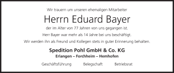 Anzeige von Eduard Bayer von MGO