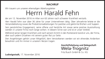 Anzeige von Harald Fehn von MGO