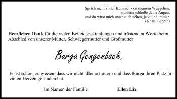 Anzeige von Burga Gengenbach von MGO