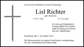 Anzeige von Lisl Richter von MGO