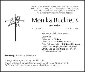 Anzeige von Monika Buckreus von MGO