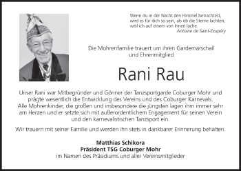 Anzeige von Rani Rau von MGO