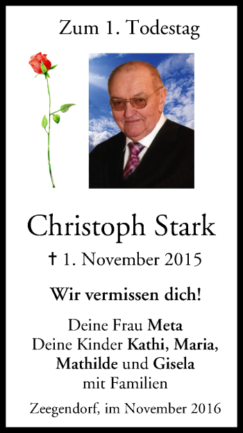 Anzeige von Christoph Stark von MGO