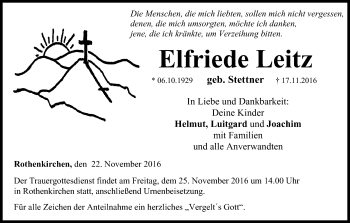 Anzeige von Elfriede Leitz von MGO