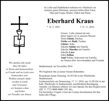 Anzeige von Eberhard Kraus von MGO