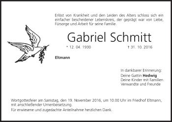 Anzeige von Gabriel Schmitt von MGO