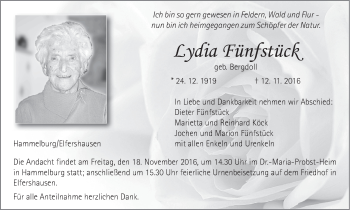Anzeige von Lydia Fünfstück von MGO