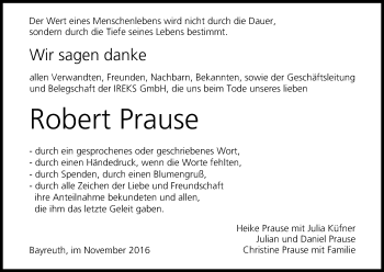 Anzeige von Robert Prause von MGO