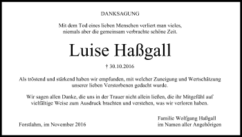 Anzeige von Luise Haßgall von MGO