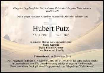 Anzeige von Hubert Putz von MGO