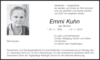 Anzeige von Emmi Kuhn von MGO