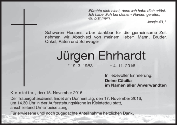 Anzeige von Jürgen Ehrhardt von MGO