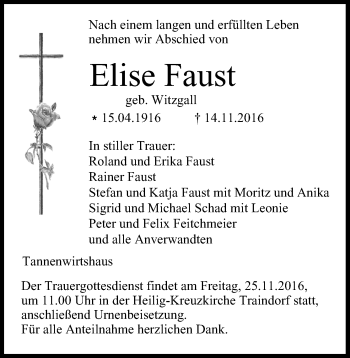 Anzeige von Elise Faust von MGO