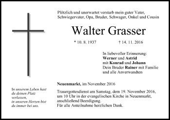 Anzeige von Walter Grasser von MGO