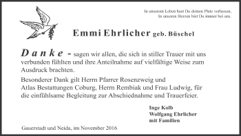 Anzeige von Emmi Ehrlicher von MGO