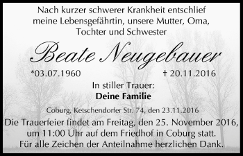 Anzeige von Beate Neugebauer von MGO