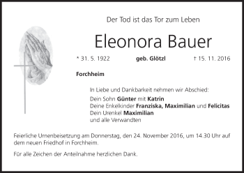 Anzeige von Eleonora Bauer von MGO