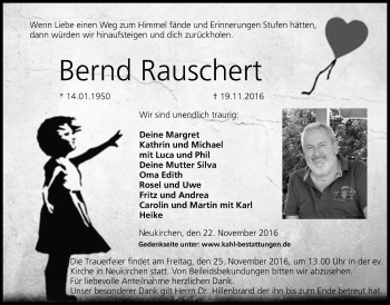 Anzeige von Bernd Rauschert von MGO