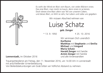 Anzeige von Luise Schatz von MGO