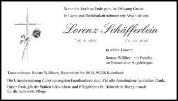 Anzeige von Lorenz Schäfferlein von MGO